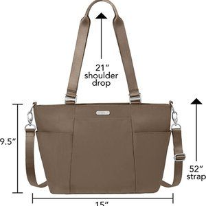 NWOT Baggallini Women's Medium Avenue Tote Sand/ Yellow Shoulder Handbag